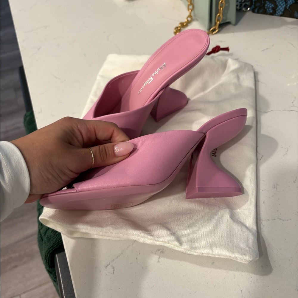 Salvatore Ferragamo Pink Sandals with Sculptural Heel